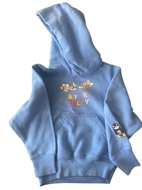 A for Adley Kids' Light Blue Graphic Hoodie